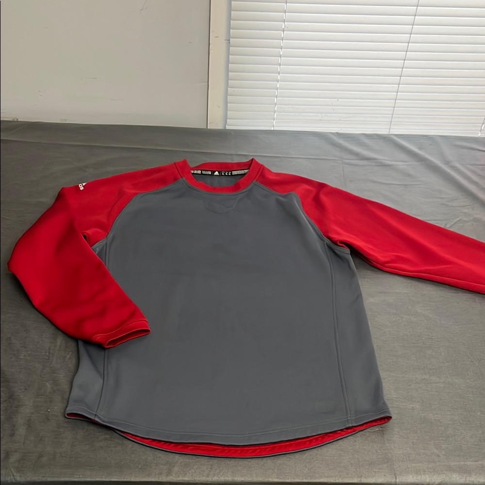 Red and Gray Long Sleeve Sweat Shirt